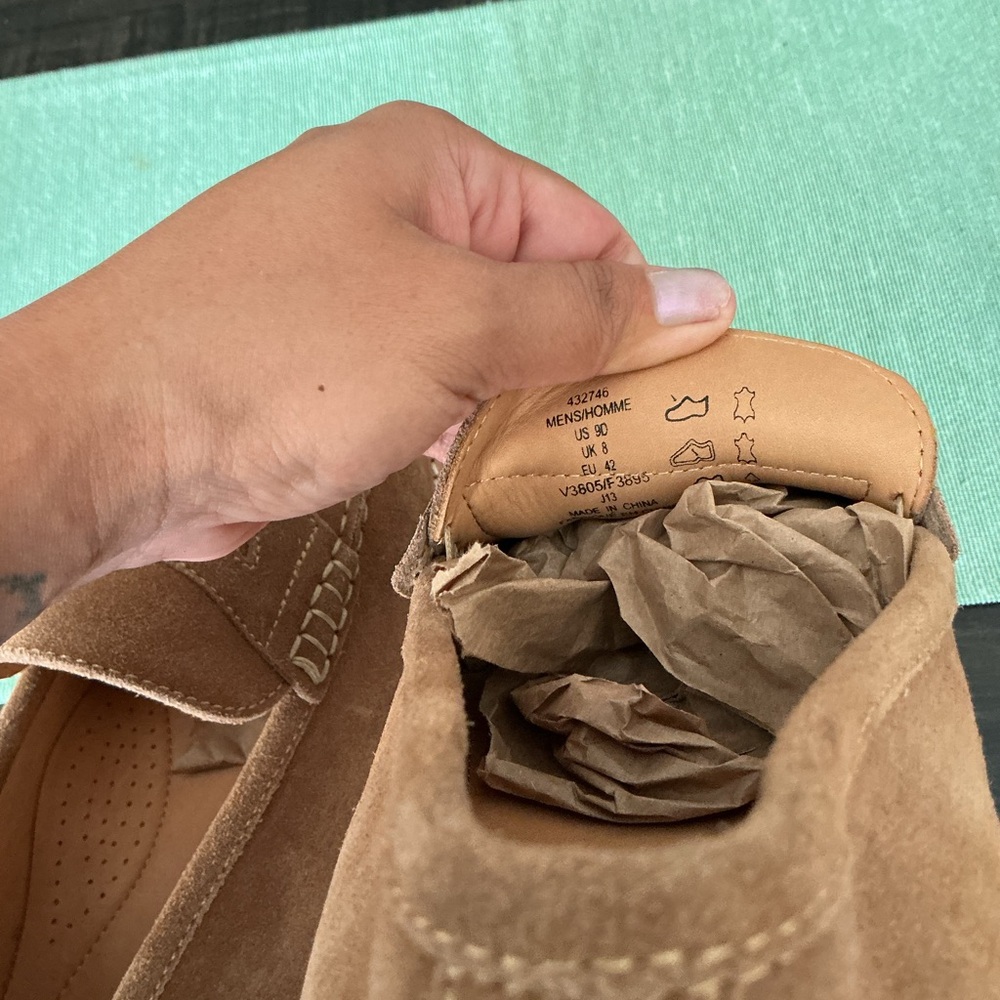 Men's Suede Penny Loafers in Light Brown - Picture 2 of 6